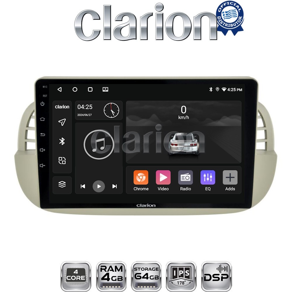 CLARION GL32315 Οθόνη OEM Multimedia Αυτοκινήτου για Fiat 500 2007 > 2016 (CarPlay/AndroidAuto/BT/GPS/WIFI/GPRS)