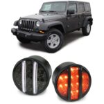 LED φανάρια ημέρας μαζί με φλας μαρκέ φιμέ Jeep Wrangler JK 2007+