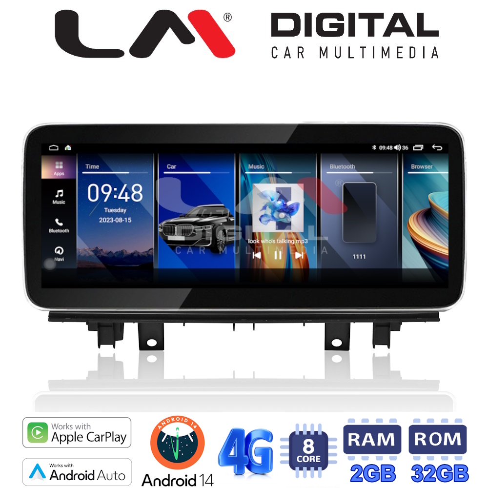 LM Digital - LM GH2 225 EVO Οθόνη OEM Multimedia Αυτοκινήτου για BMW X1 (F48) 2015 > 2016 με σύστημα EVO (CarPlay/AndroidAuto/BT/GPS/WIFI/GPRS)