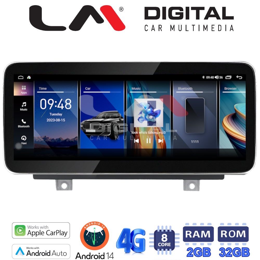 LM Digital - LM GH2 350 CIC Οθόνη OEM Multimedia Αυτοκινήτου για BMW SERIES 3 2010 >(F30 F31,F34,F35,F80)BMW SERIES 4 2013 >(F32,F33,F36,F83)με σύστημα CIC (CarPlay/AndroidAuto/BT/GPS/WIFI/GPRS)