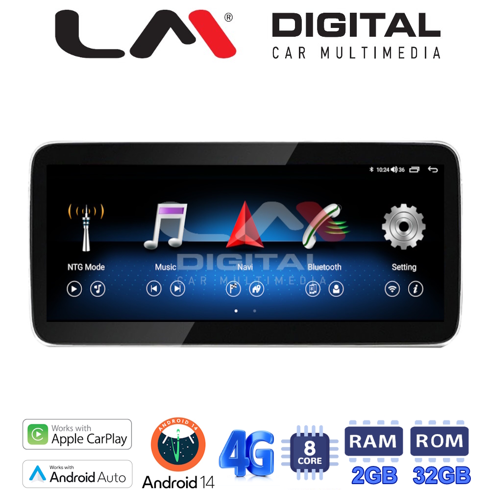 LM Digital - LM GH2 510 Οθόνη OEM Multimedia Αυτοκινήτου για MERCEDESC CLASS (W205) 2015 >GLC (X253) 2015 >X CLASS (W470) 2017 > (CarPlay/AndroidAuto/BT/GPS/WIFI/GPRS)
