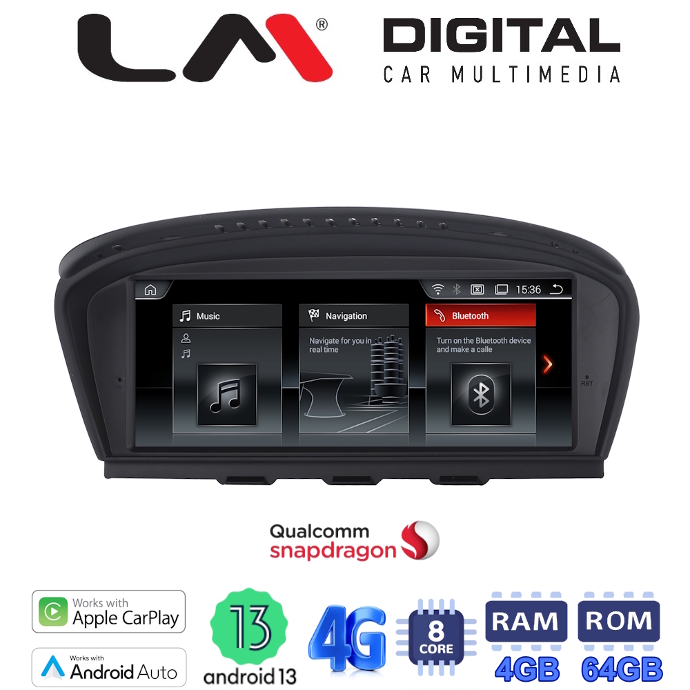LM Digital - LM JFK396 CCC 464 Οθόνη OEM Multimedia Αυτοκινήτου για BMW SERIES 3/M3 (E90-E91-E92) 2008 > 2012BMW SERIES 5/M5 (E60) 2005 > 2010 (CarPlay/AndroidAuto/BT/GPS/WIFI/GPRS)
