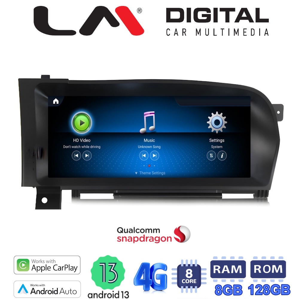 LM Digital - LM JFK930 8128 Οθόνη OEM Multimedia Αυτοκινήτου για Mercedes S Class (W221) 2006 > 2010 (CarPlay/AndroidAuto/BT/GPS/WIFI/GPRS)