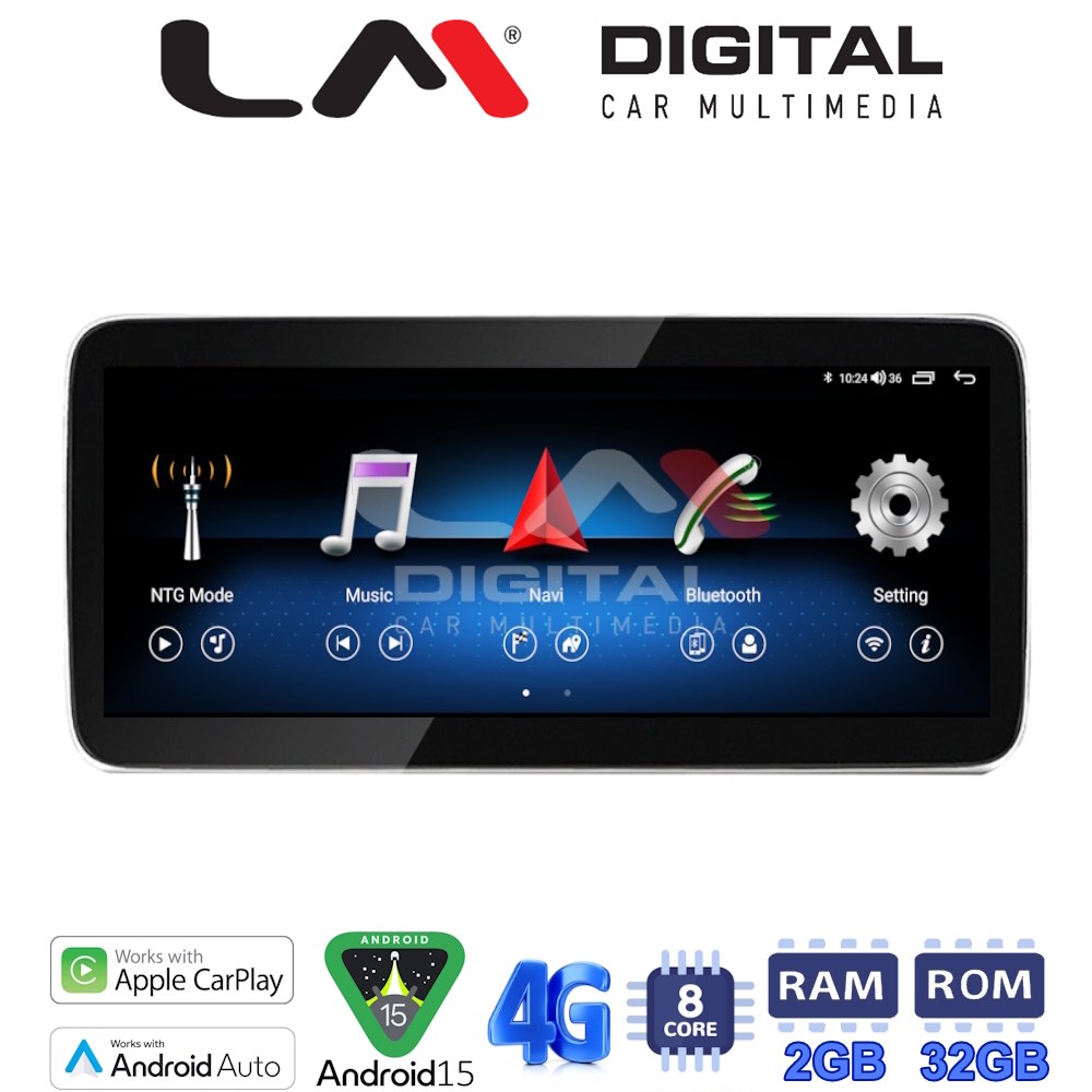 LM Digital - LM KH2 510 Οθόνη OEM Multimedia Αυτοκινήτου για MERCEDESC CLASS (W205) 2015 >GLC (X253) 2015 >X CLASS (W470) 2017 > (CarPlay/AndroidAuto/BT/GPS/WIFI/GPRS)