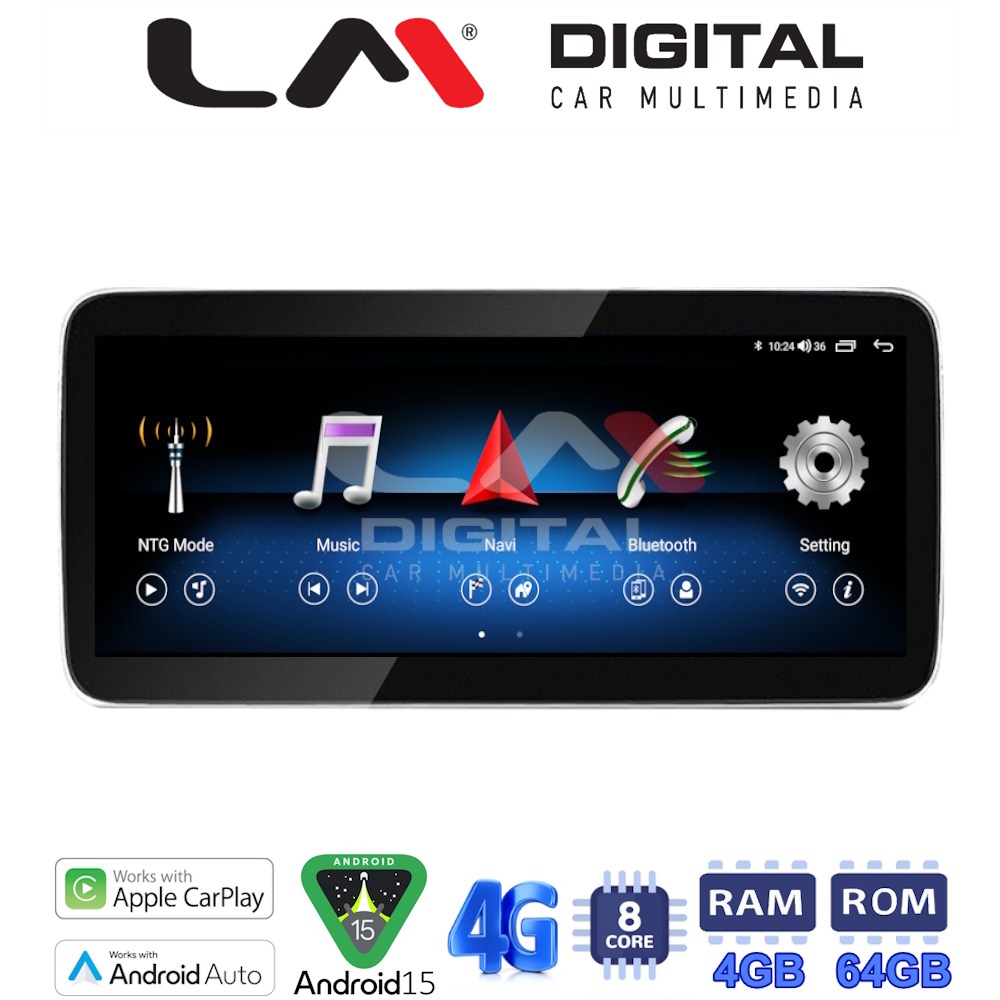LM Digital - LM KH4 337 N45 Οθόνη OEM Multimedia Αυτοκινήτου για Mercedes A Class/ CLA Class (W176) 2013 > 2017 (CarPlay/AndroidAuto/BT/GPS/WIFI/GPRS)