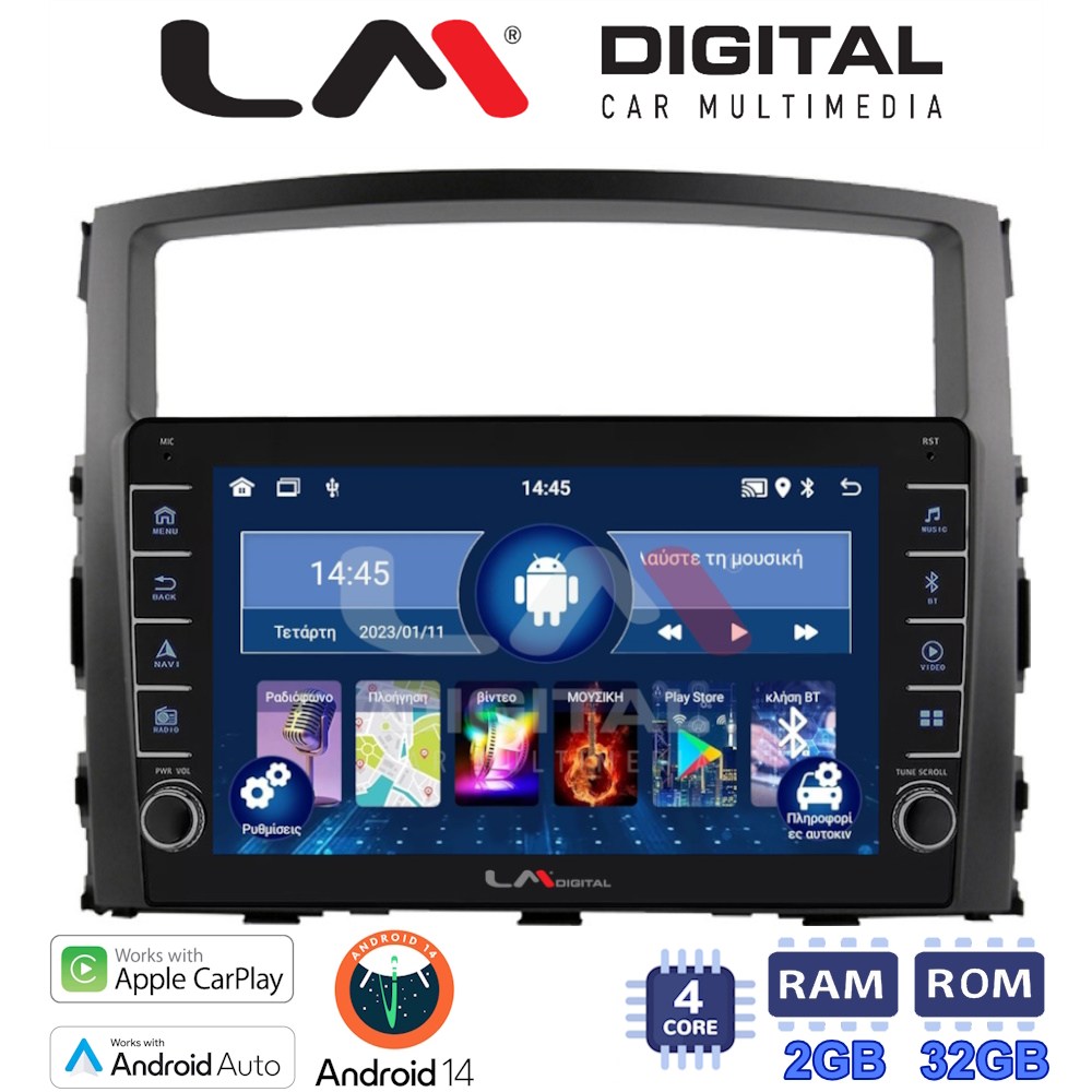LM Digital - LM ZG4038 GPS Οθόνη OEM Multimedia Αυτοκινήτου για MITSUBISHI PAJERO 2006>2014 (CarPlay/AndroidAuto/BT/GPS/WIFI/GPRS)