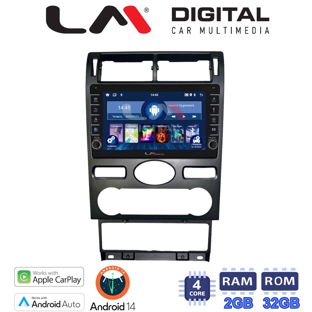 LM Digital - LM ZG4104 GPS Οθόνη OEM Multimedia Αυτοκινήτου για Ford Mondeo 2003 > 2006 (CarPlay/AndroidAuto/BT/GPS/WIFI/GPRS)