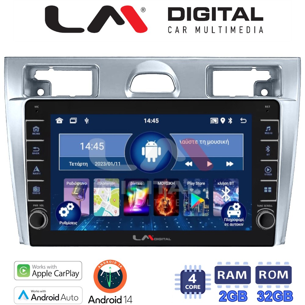 LM Digital - LM ZG4140 GPS Οθόνη OEM Multimedia Αυτοκινήτου για Ford Fiesta 2006 -> 2008 (CarPlay/AndroidAuto/BT/GPS/WIFI/GPRS)
