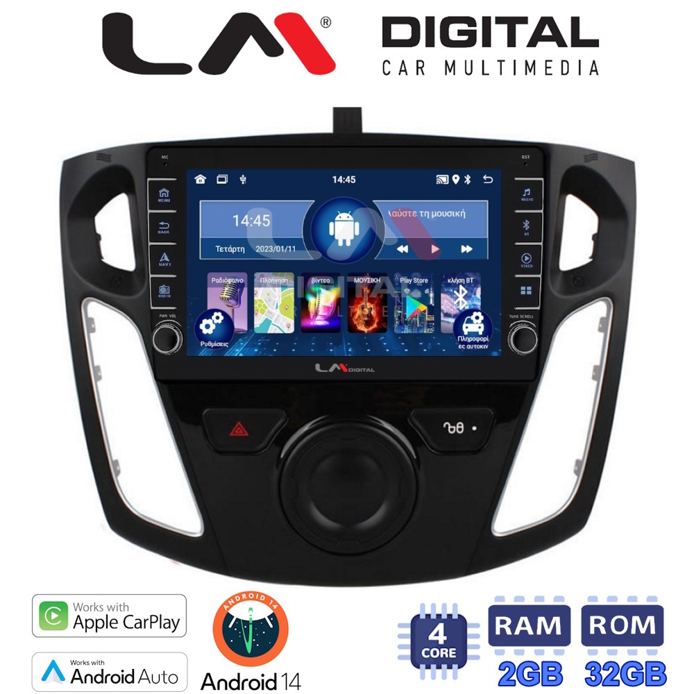 LM Digital - LM ZG4150 GPS Οθόνη OEM Multimedia Αυτοκινήτου για FORD FOCUS 2015>2018 (CarPlay/AndroidAuto/BT/GPS/WIFI/GPRS)