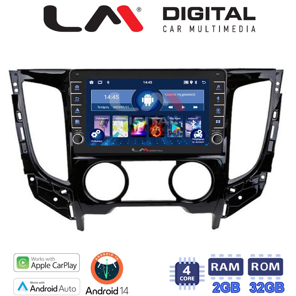 LM Digital - LM ZG4230A GPS Οθόνη OEM Multimedia Αυτοκινήτου για Mitsubishi L200 2014 > Μόνο για αυτοκίνητα με Air Condition (CarPlay/AndroidAuto/BT/GPS/WIFI/GPRS)