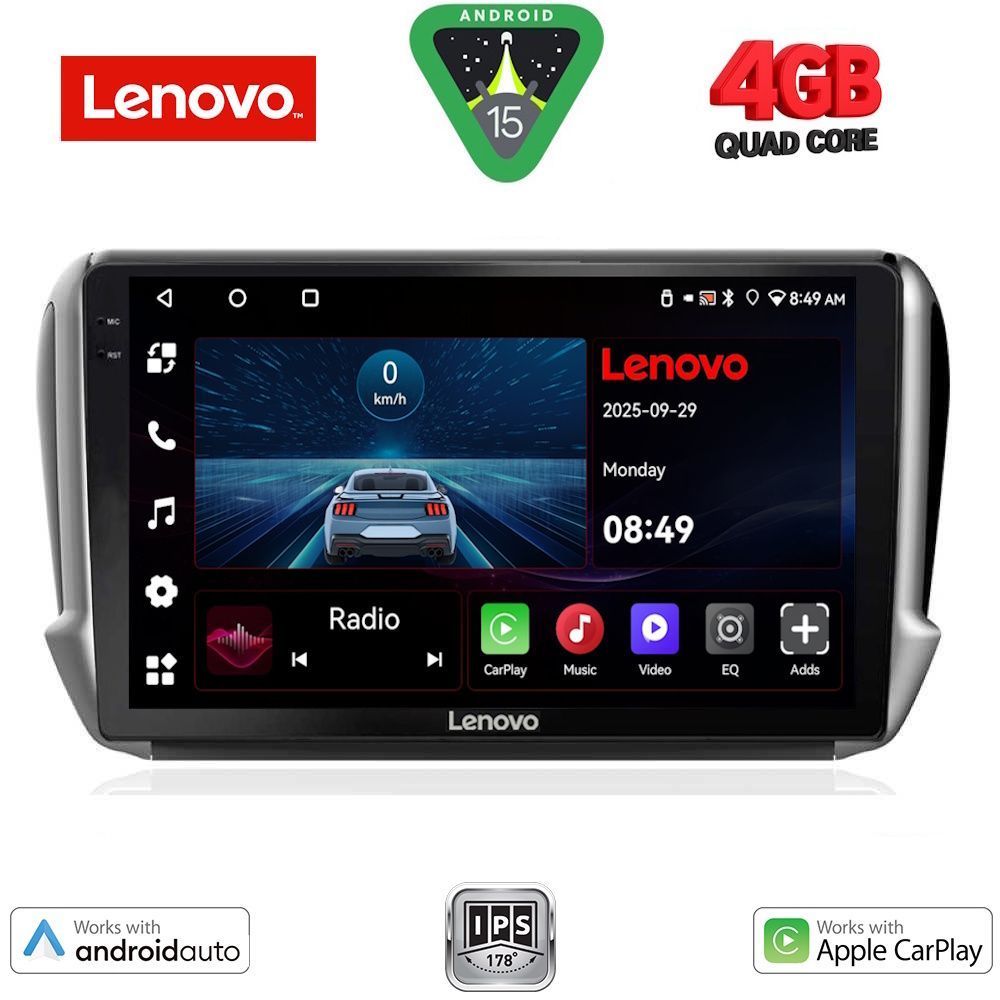 LENOVO LVE 8508_CPAA (10inc) MULTIMEDIA TABLET for PEUGEOT 208-2008 mod. 2012-2021