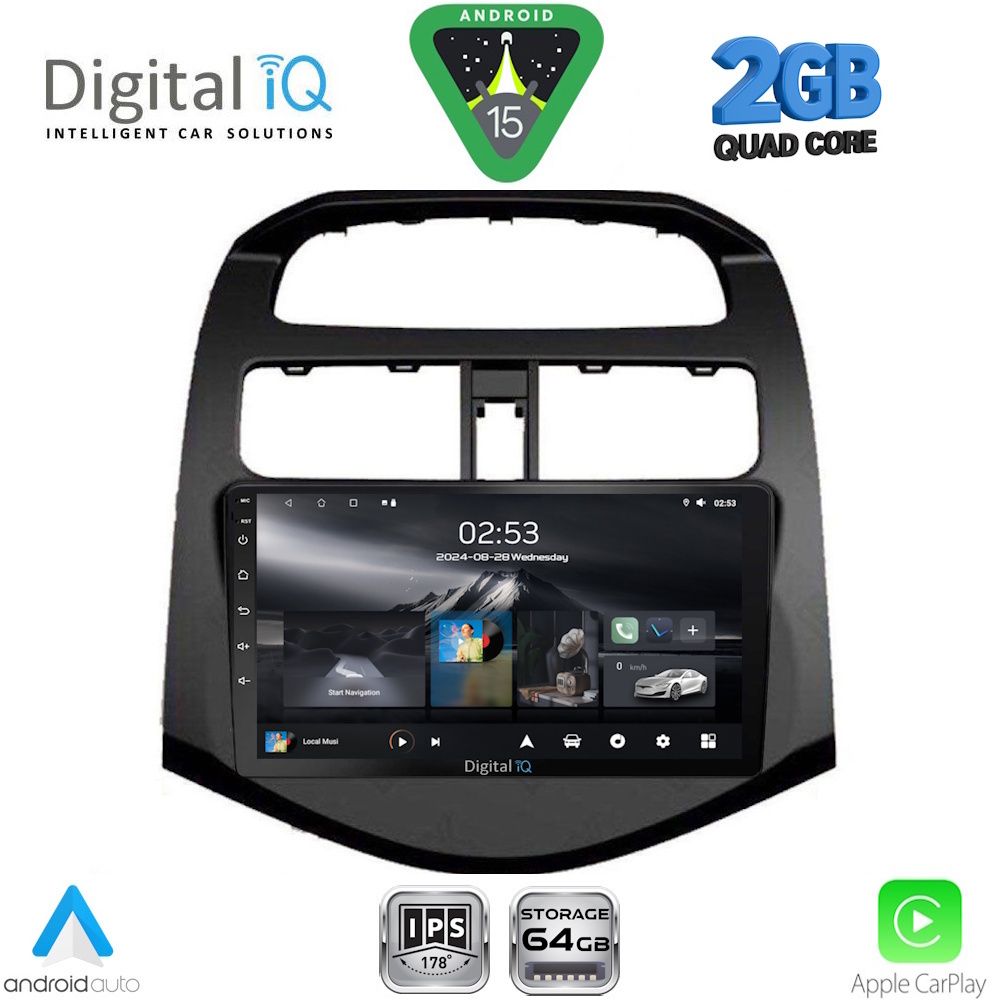 DIGITAL IQ RSD 1078_CPA (9inc) MULTIMEDIA TABLET for CHEVROLET SPARK mod. 2009-2015