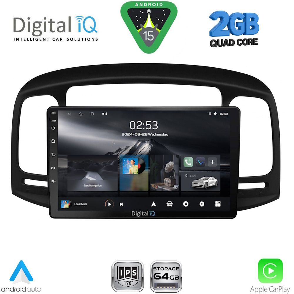 DIGITAL IQ RSD 1249BL_CPA (9inc) MULTIMEDIA TABLET for HYUNDAI ACCENT mod. 2005-2012 (BLACK)