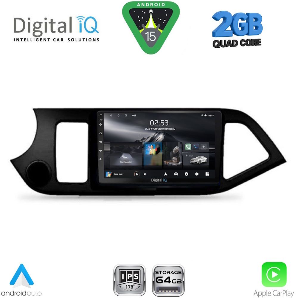DIGITAL IQ RSD 1308_CPA (9inc) MULTIMEDIA TABLET for KIA PICANTO mod. 2011-2017