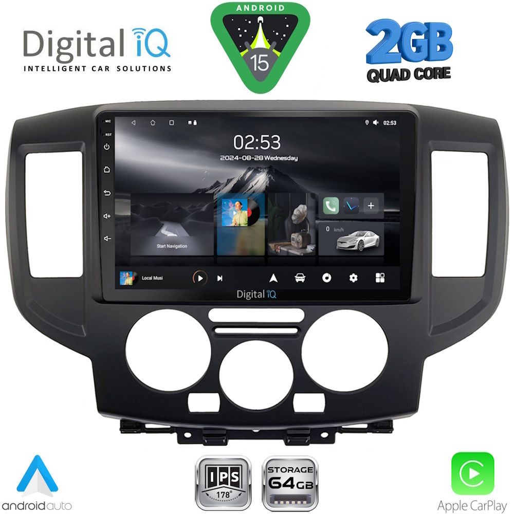 DIGITAL IQ RSD 1458BL_CPA (9inc) MULTIMEDIA TABLET for NISSAN NV200 mod. 2009-2020 (BLACK)