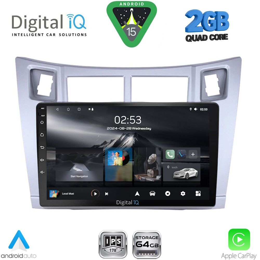 DIGITAL IQ RSD 1736SL_CPAA (9inc) MULTIMEDIA TABLET for TOYOTA YARIS mod. 2006-2011 (SILVER)