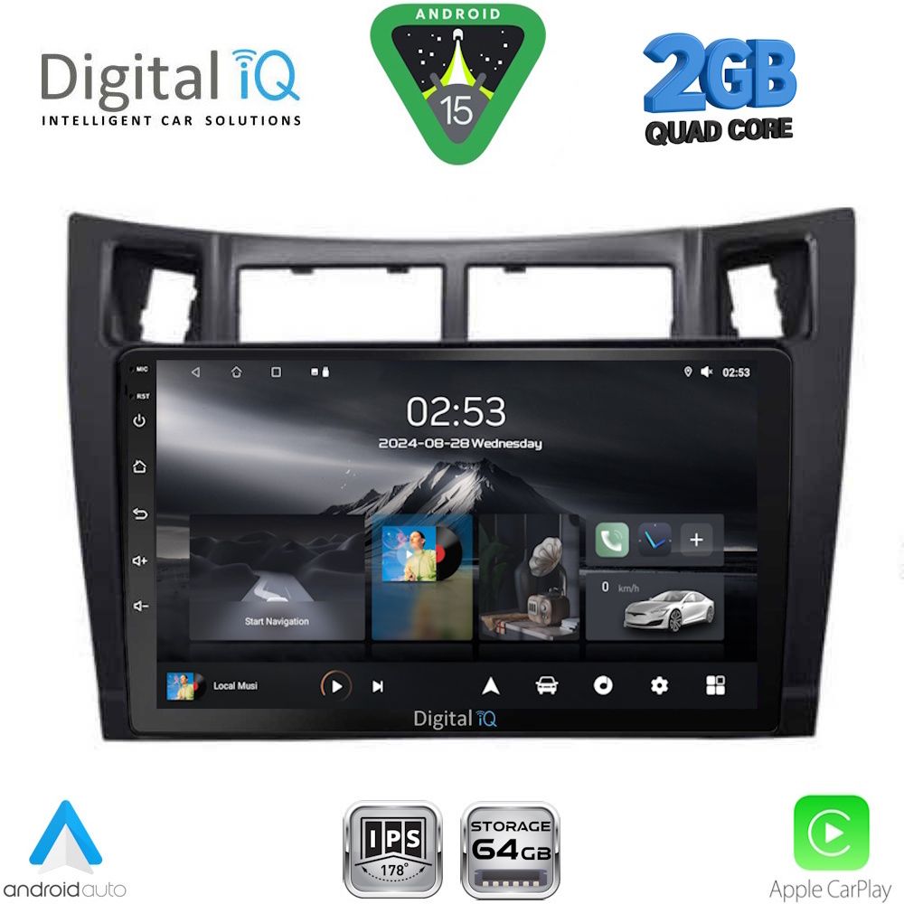 DIGITAL IQ RSD 1736BL_CPA (9inc) MULTIMEDIA TABLET for TOYOTA YARIS mod. 2006-2011 (BLACK)