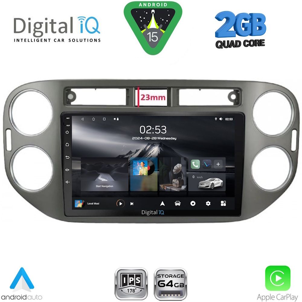 DIGITAL IQ RSD 1760GR_CPA (9inc) MULTIMEDIA TABLET for VW TIGUAN mod. 2011-2016 (GREY)