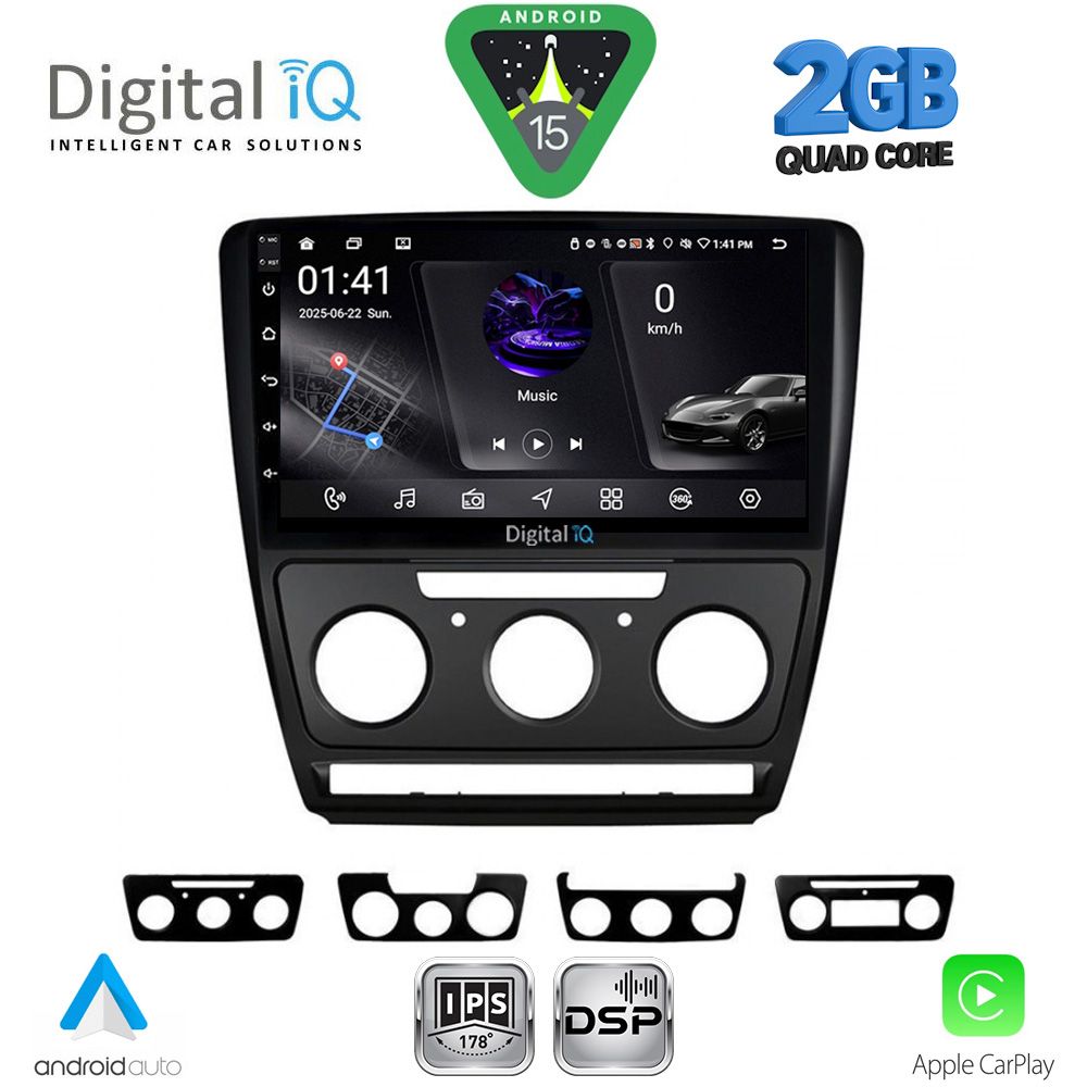 DIGITAL IQ RSF 4595BL_CPA (10inc) MULTIMEDIA TABLET for SKODA OCTAVIA 5 mod. 2005-2012 (BLACK)