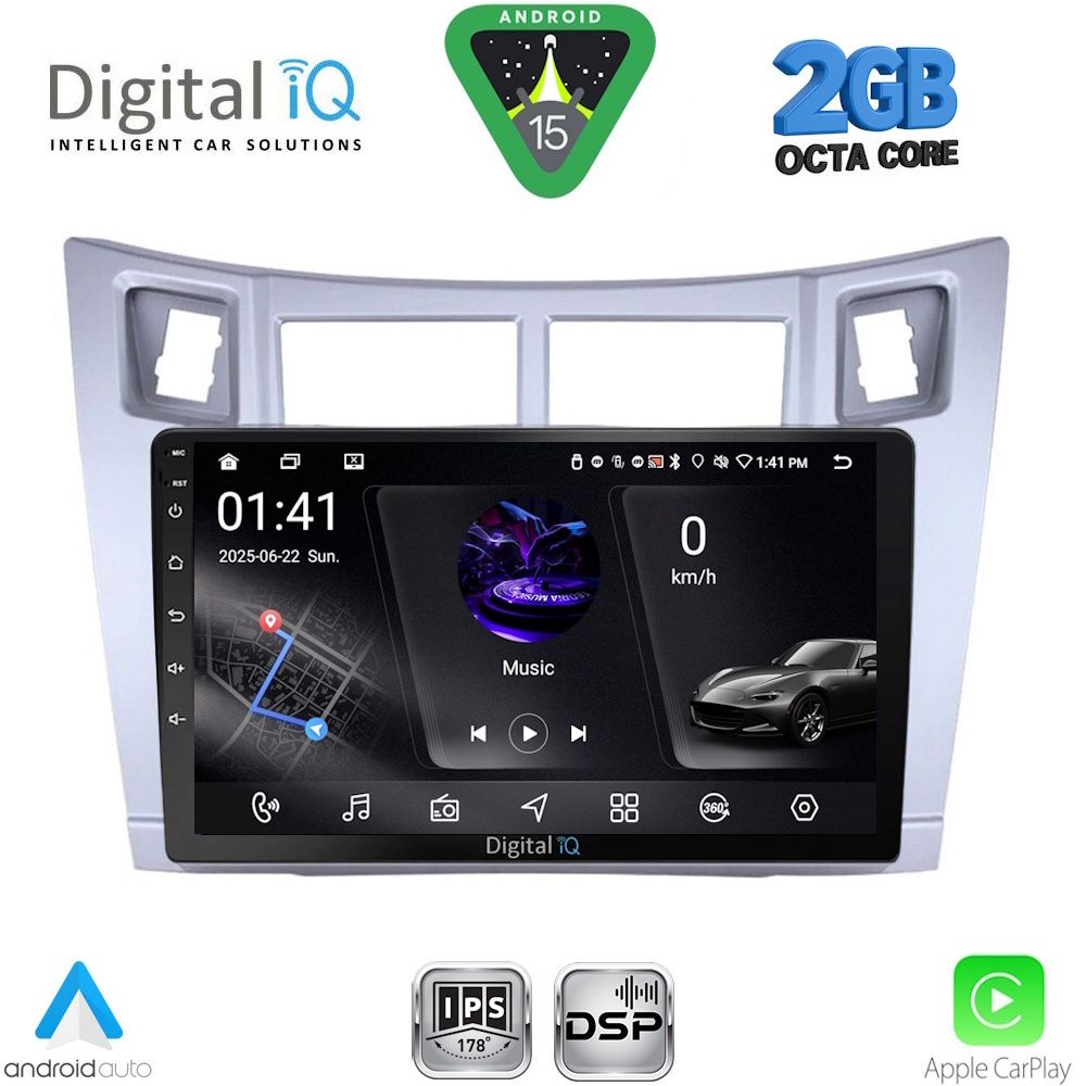 DIGITAL IQ RSF 4736SL_CPAA (9inc) MULTIMEDIA TABLET for TOYOTA YARIS mod. 2006-2011 (SILVER)
