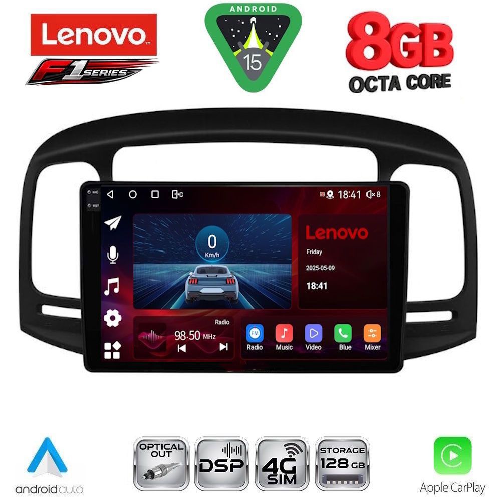 LENOVO SSR 10249BL_CPA (9inc) MULTIMEDIA TABLET for HYUNDAI ACCENT mod. 2005-2012 (BLACK)