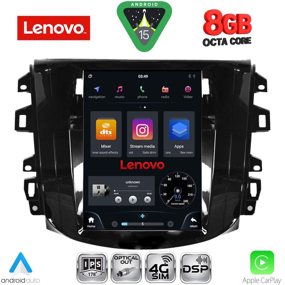 LENOVO SSW 10856_CPA TESLA STYLE for NISSAN NAVARA mod. 2016-2025