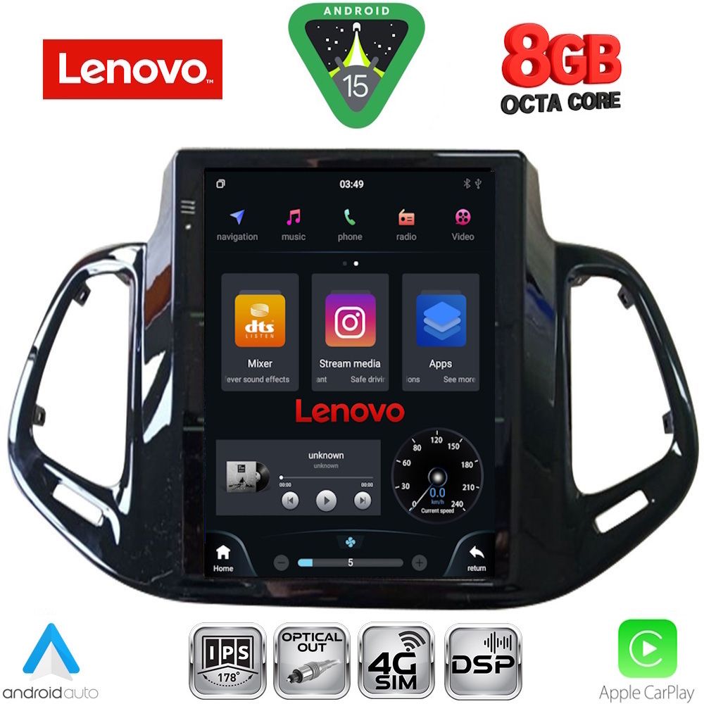 LENOVO SSW 10878_CPA TESLA STYLE for JEEP COMPASS mod. 2017-2021