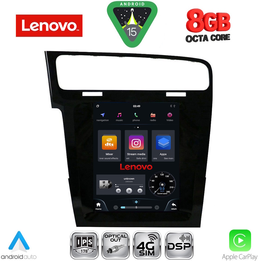 LENOVO SSW 10985_CPA TESLA STYLE for VW GOLF 7 mod. 2013-2021