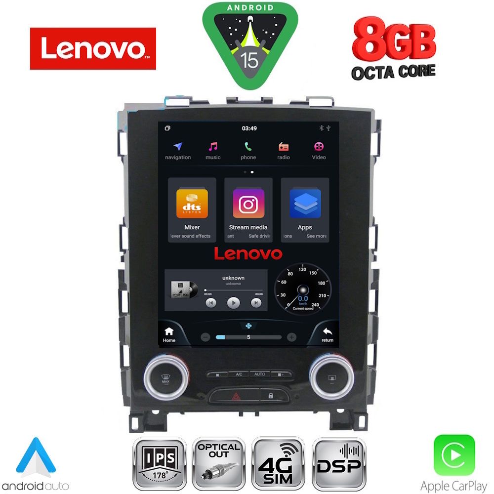 LENOVO SSW 10998_CPA TESLA STYLE for RENAULT KOLEOS - MEGANE mod. 2016-2025