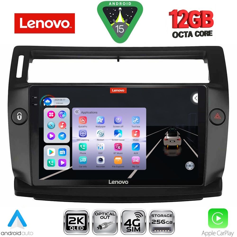 LENOVO SSZ 12084BL_CPA (9inc) MULTIMEDIA TABLET for CITROEN C4  mod. 2004-2011 (BLACK)