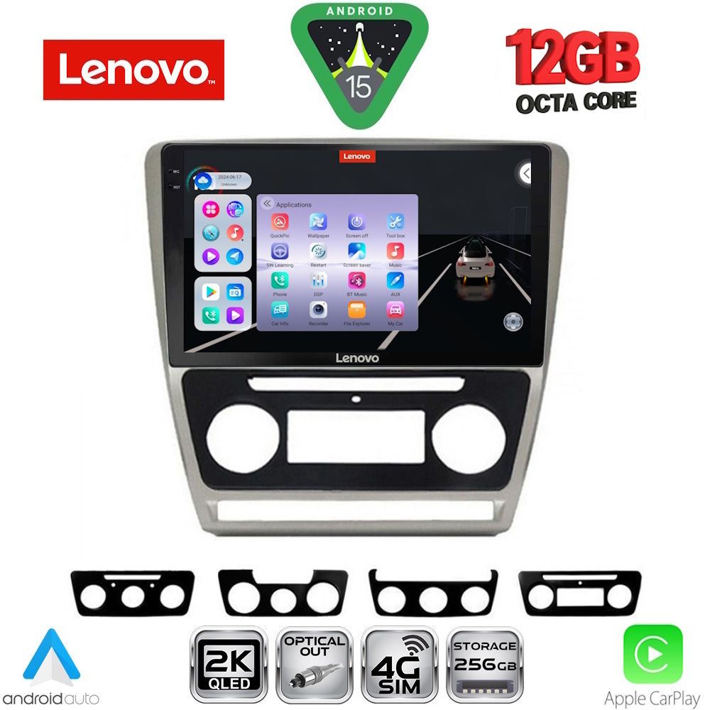 LENOVO SSZ 12595SL_CPA (10inc) MULTIMEDIA TABLET for SKODA OCTAVIA 5 mod. 2005-2012 (SILVER)