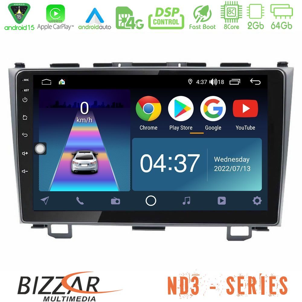 Bizzar ND3 Series 8Core Android15 2+64GB  Honda CRV Navigation Multimedia Tablet 9"