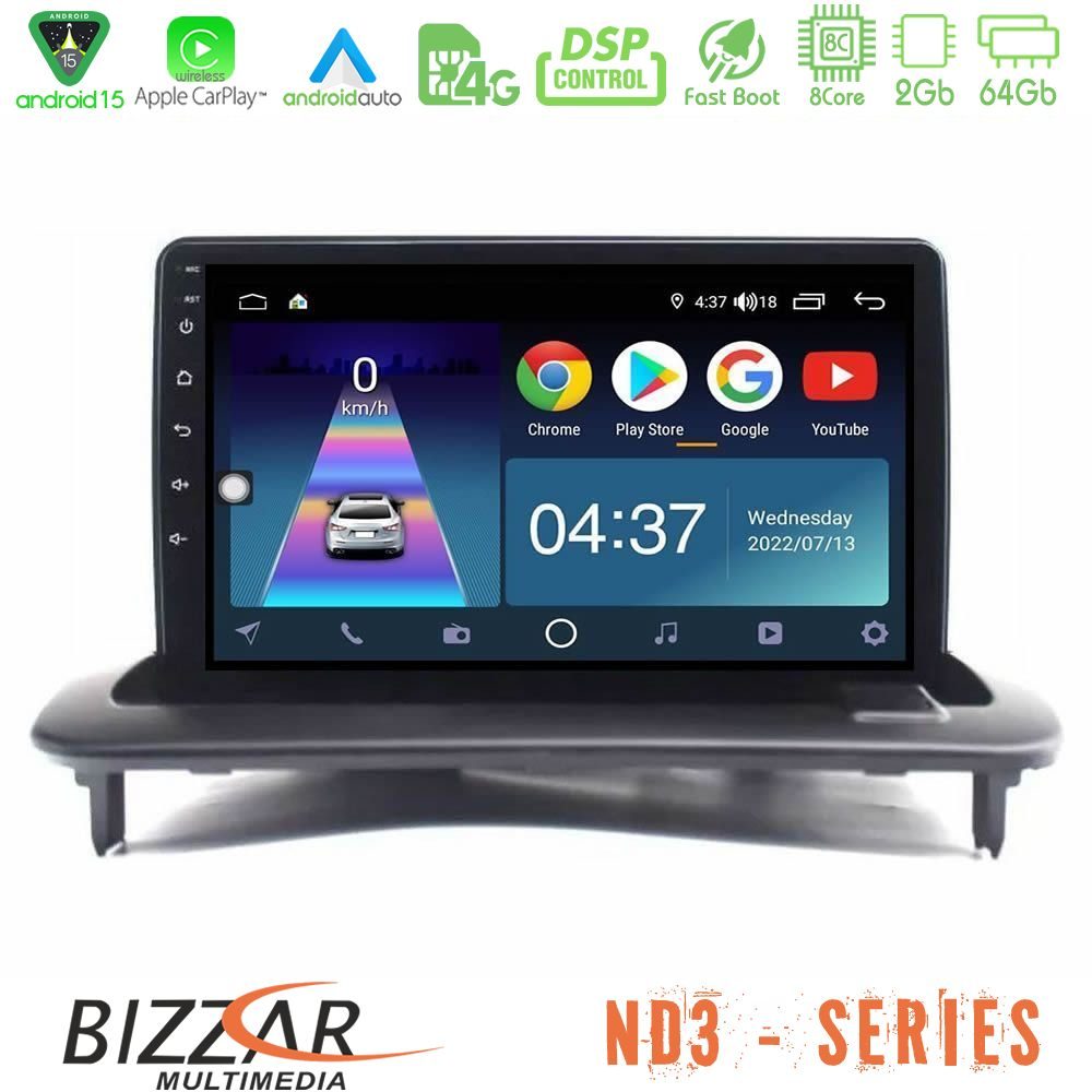 Bizzar ND3 Series 8Core Android15 2+64GB Volvo S40/C30/C70 Navigation Multimedia Tablet 9"