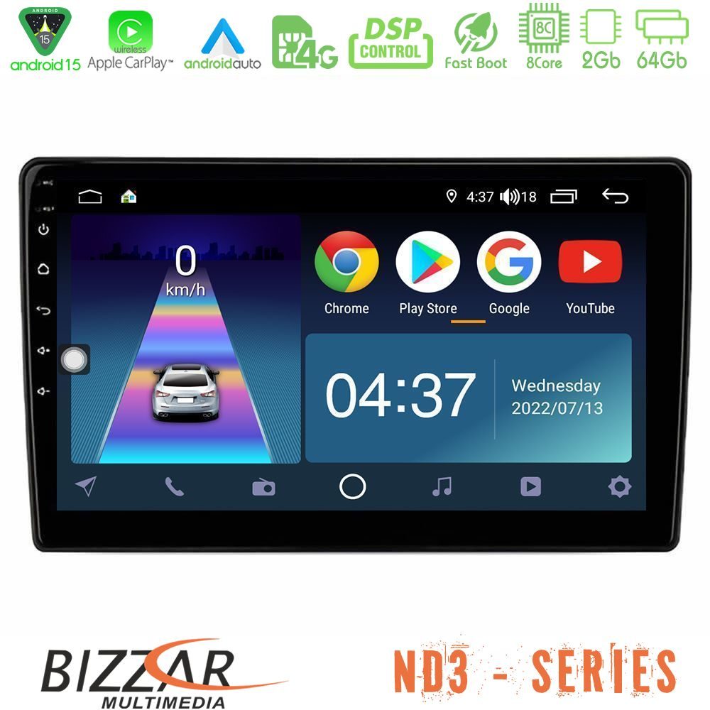 Bizzar ND3 Series 8Core Android15 2+64GB  Suzuki Grand Vitara 2003-2005 Navigation Multimedia Tablet 9"