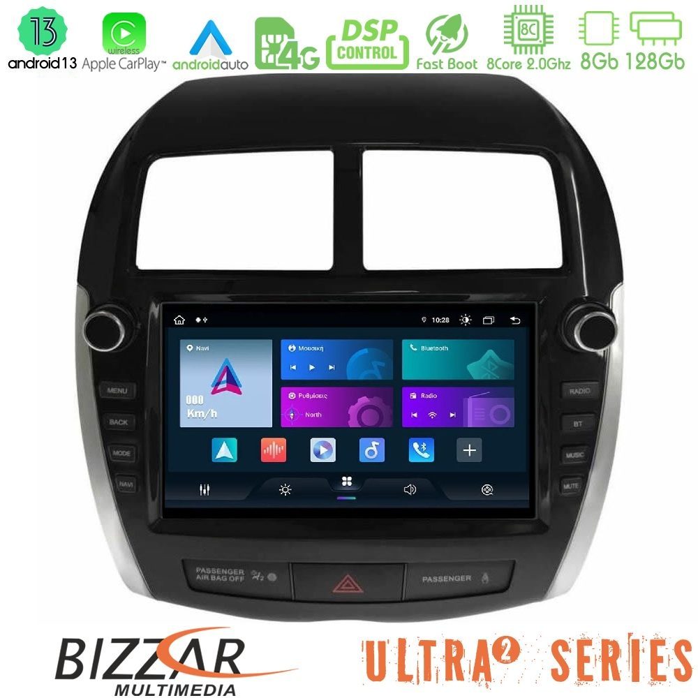 Bizzar Ultra Series AMitsubishi ASX 2013-2018 8core Android13 8+128GB Navigation Multimedia Tablet 9" (Oem Look)