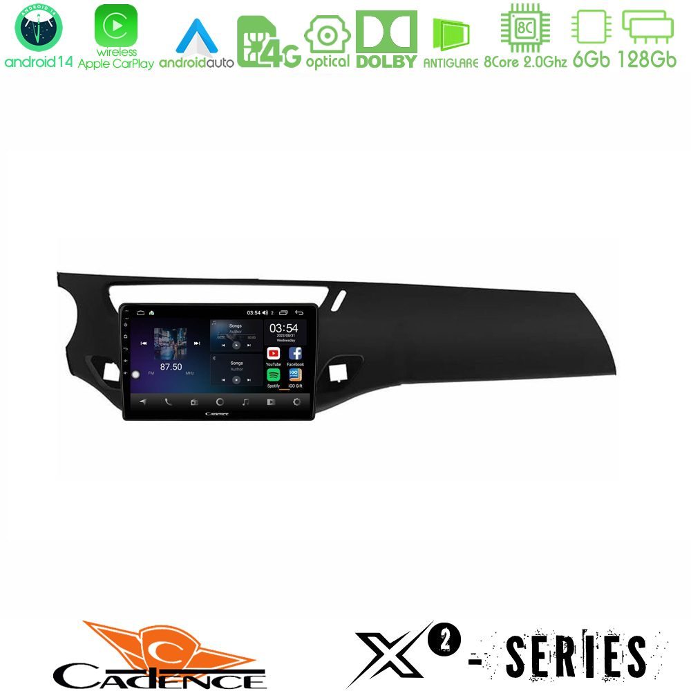Cadence X2 Series 8Core Android14 6+128GB  Citroen C3 2009-2016 Navigation Multimedia Tablet 9"    (Μαύρο γυαλιστερό)
