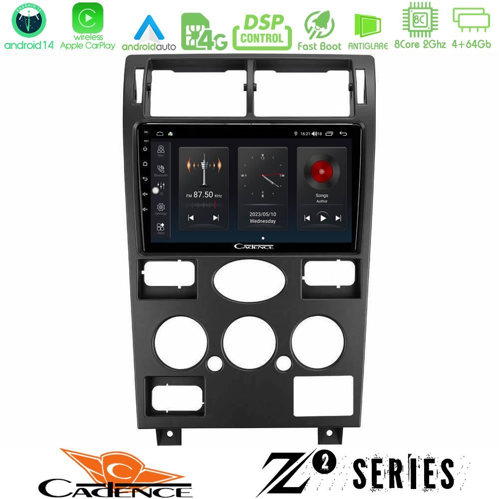 Cadence Z2 Series 8Core Android14 4+64GB  Ford Mondeo 2001-2004 Navigation Multimedia Tablet 9" Με Carplay & Android Auto