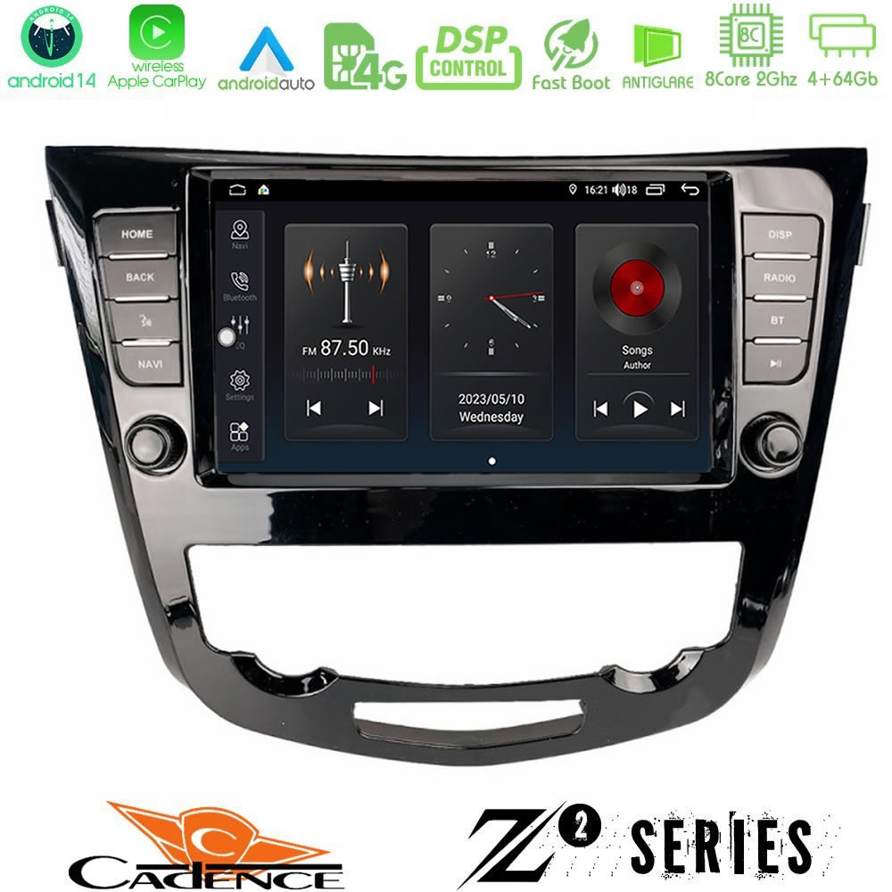 Cadence Z2 Series 8Core Android14 4+64GB  Nissan Qashqai J11 (AUTO A/C) Navigation Multimedia Tablet 9" Με Carplay & Android Auto