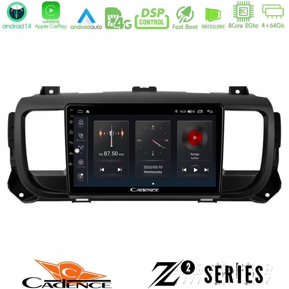 Cadence Z2 Series 8Core Android14 4+64GB  Citroen/Peugeot/Opel/Toyota Navigation Multimedia Tablet 9" Με Carplay & Android Auto