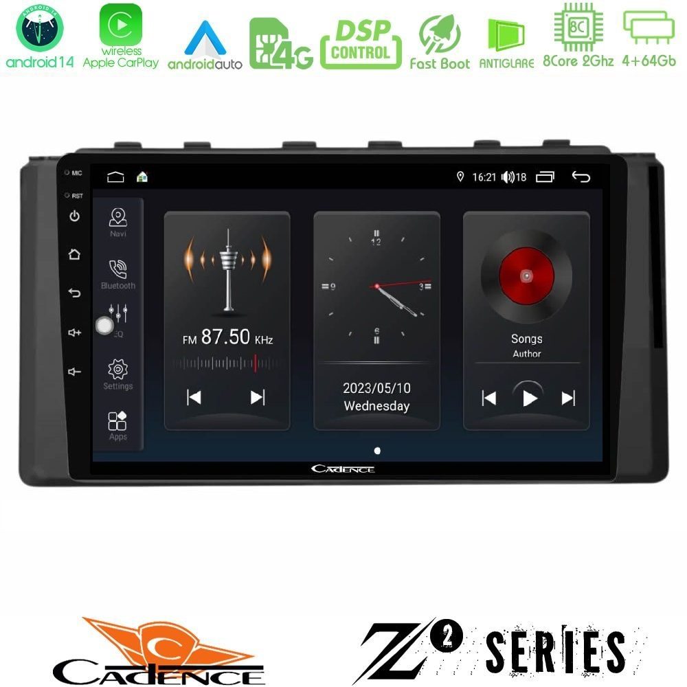 Cadence Z2 Series 8Core Android14 4+64GB Subaru BRZ / Toyota GR86 2022-> Navigation Multimedia Tablet 9" Με Carplay & Android Auto