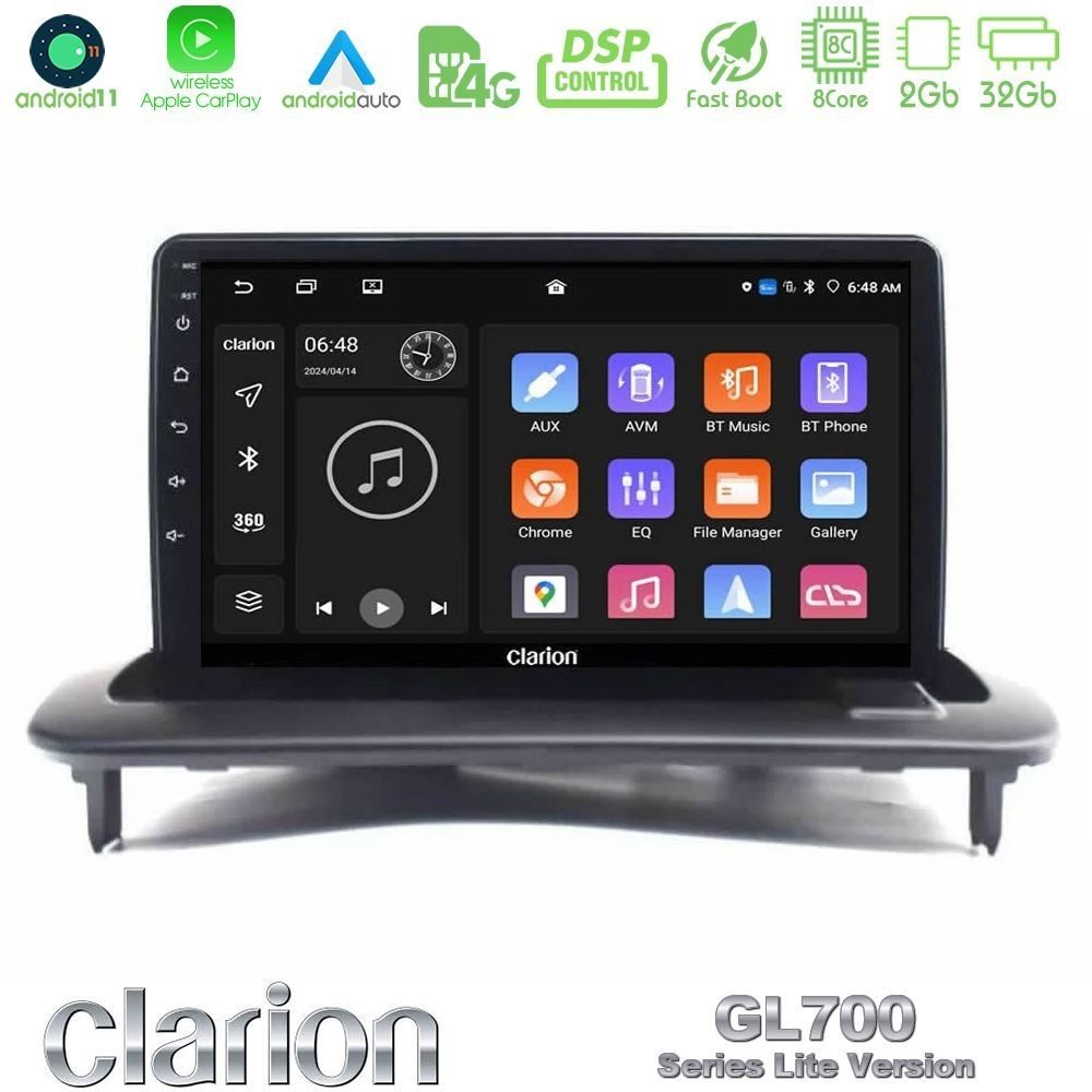 Clarion GL700 Lite Series 8Core Android11 2+32GB Volvo S40/C30/C70 Navigation Multimedia Tablet 9" Με Carplay & Android Auto