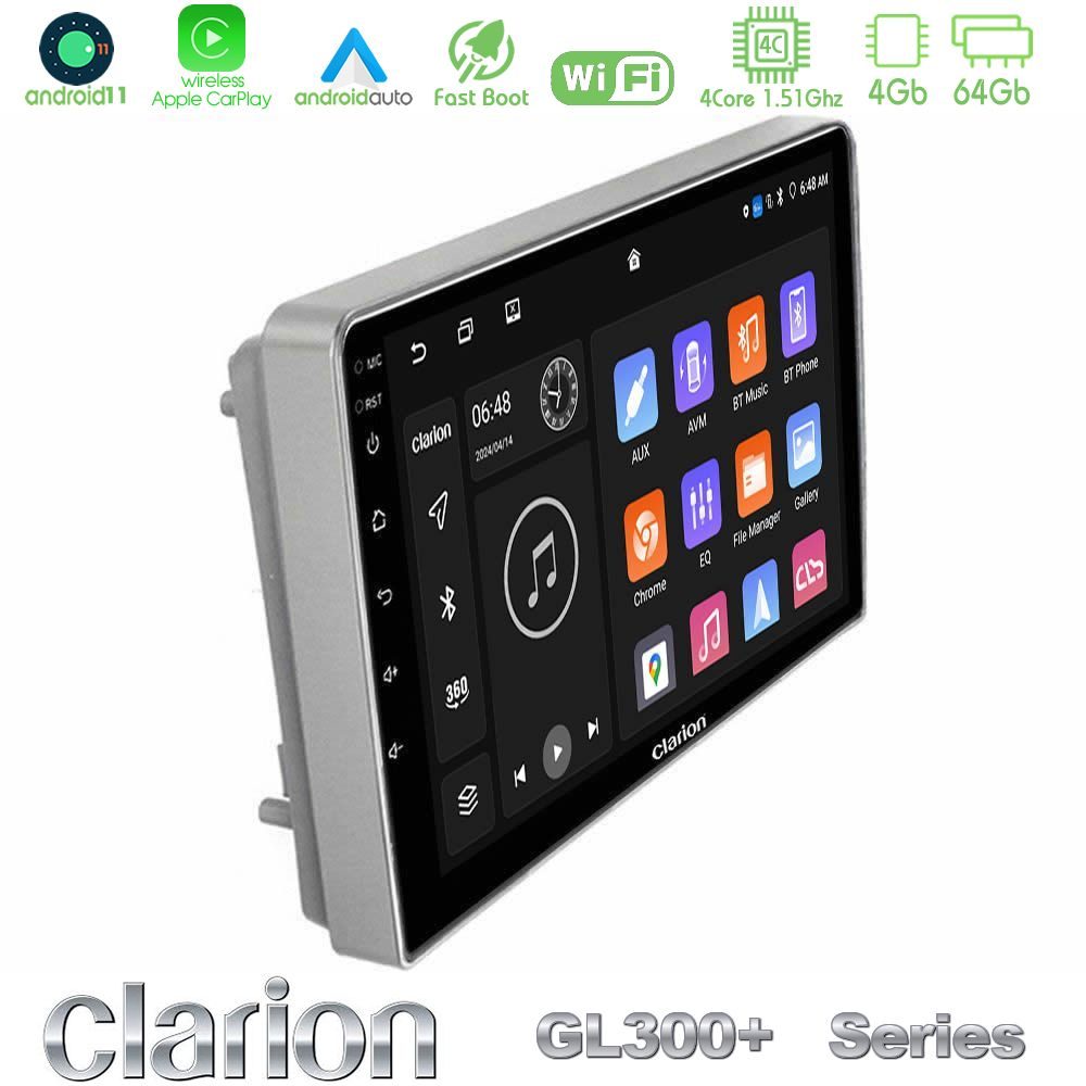 Clarion GL300+ Series 4Core Android11 4+64GB  Opel Astra/Corsa/Antara/Zafira Navigation Multimedia Tablet 9"