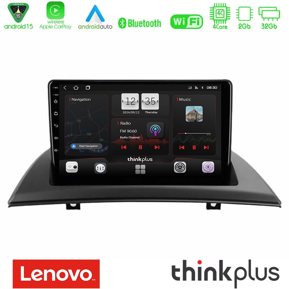 Lenovo Thinkplus Series 4Core Android15 2+32GB  BMW E83 Navigation Multimedia Tablet 9" Με Carplay & Android Auto