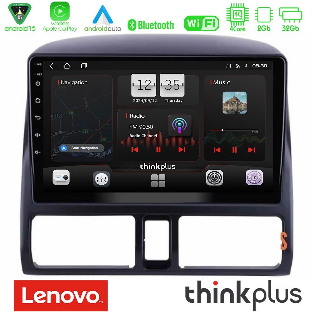 Lenovo Thinkplus Series 4Core Android15 2+32GB  Honda CRV 2002-2006 Navigation Multimedia Tablet 9" Με Carplay & Android Auto