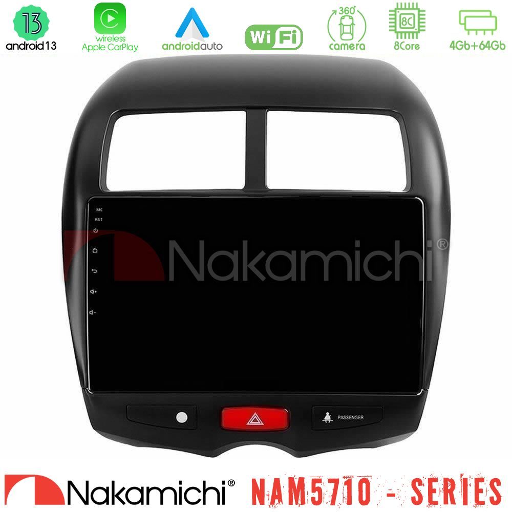 Nakamichi NAM5710 Series 8Core Android13 4+64GB  Mitsubishi ASX Navigation Multimedia Tablet 10"