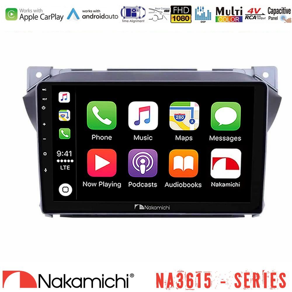 Nakamichi NA3615 Series Με Wireless Carplay & Android Auto  Suzuki Alto amp; Nissan Pixo Media Station Tablet 9"