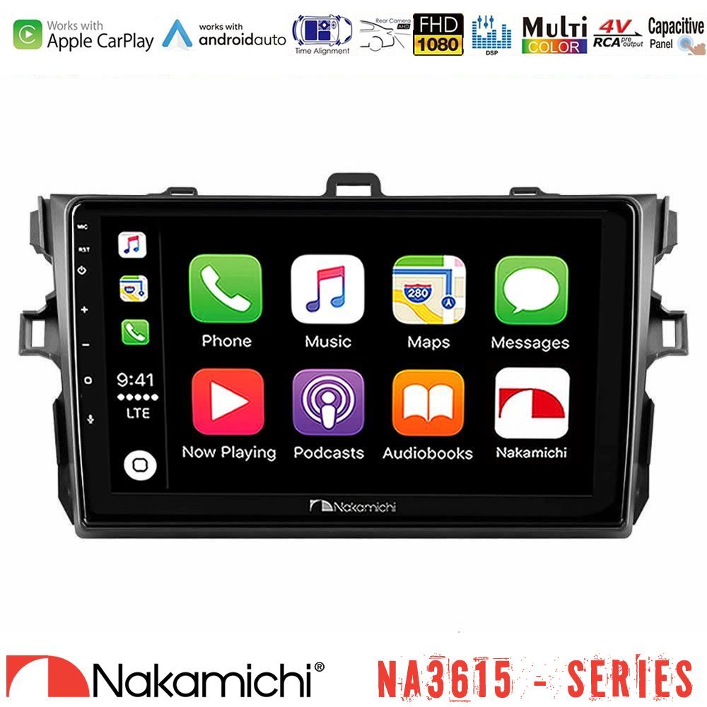 Nakamichi NA3615 Series Με Wireless Carplay & Android Auto  Toyota Corolla 2007-2012 Media Station Tablet 9"