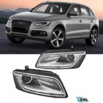 Μπροστινά Φανάρια Set Για Audi Q5 8R 12-17 TRU DRL Led Tube Χρωμίου H7H7 Με Μοτέρ