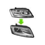 Μπροστινά Φανάρια Set Για Audi Q5 8R 12-17 TRU DRL Led Tube Χρωμίου H7H7 Με Μοτέρ - Image 5