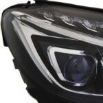 Μπροστινά Φανάρια Set Για Mercedes-Benz C-Class W205 14-18 TRU DRL Full Led Μαύρα Με Μοτέρ Depo - Image 4